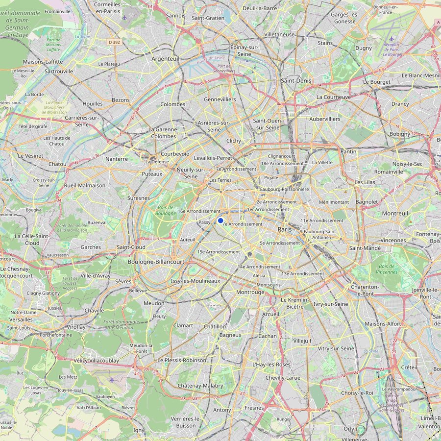 Karte: wo Tour Eiffel, Paris liegt