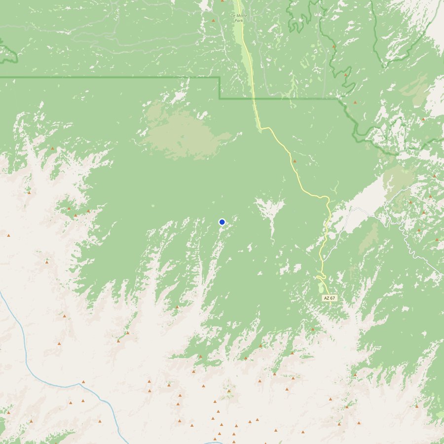Karte: wo Grand Canyon North Rim liegt