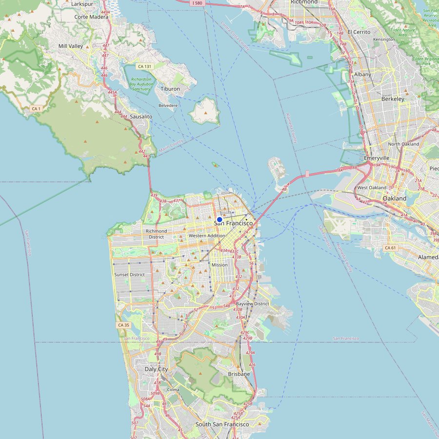 Mappa: dove si trova Cafe Bean, San Francisco, CA