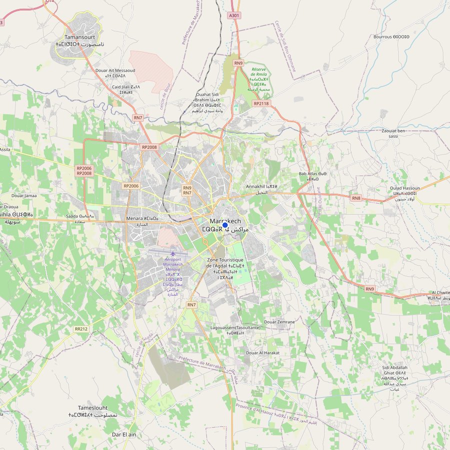 Mapa: dónde está Jemaa el-Fnaa, Marrakesh, Morocco