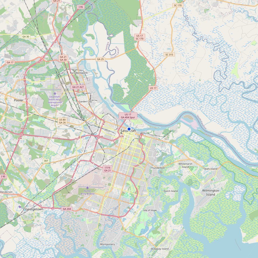 Mappa: dove si trova Savannah, USA
