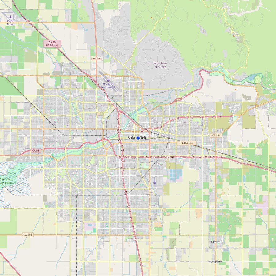 Mappa: dove si trova Buena Vista Aquatic Recreational Area, Bakersfield, CA