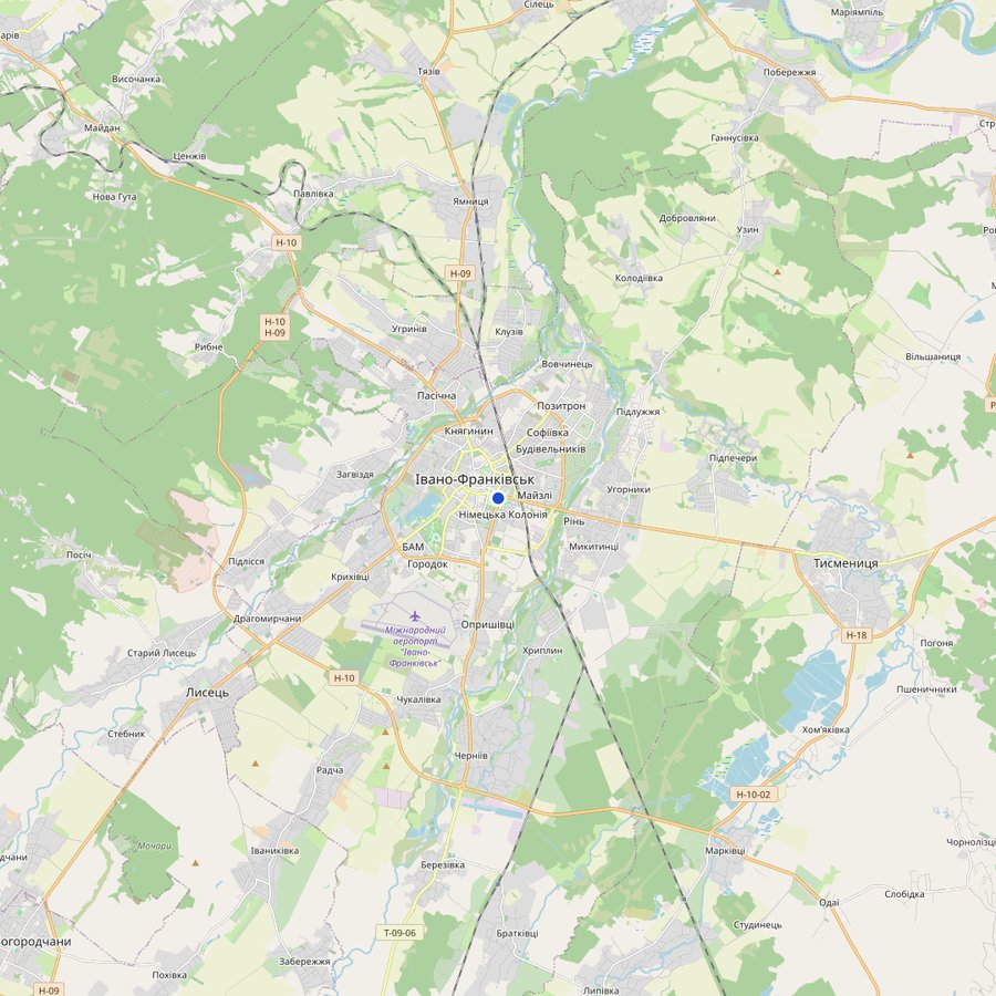 Mappa: dove si trova Обласний музично-драматичний театр ім. І. Франка, Івано-Франківськ