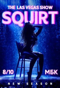Das Plakat zeigt eine lebendige Show mit der Silhouette einer Frau auf einem Stuhl.