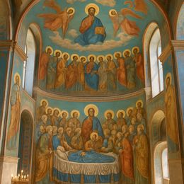 Fresque d'une Sainte Inconnue dans la Cathédrale Spaso-Préobrajenski — Чернігів